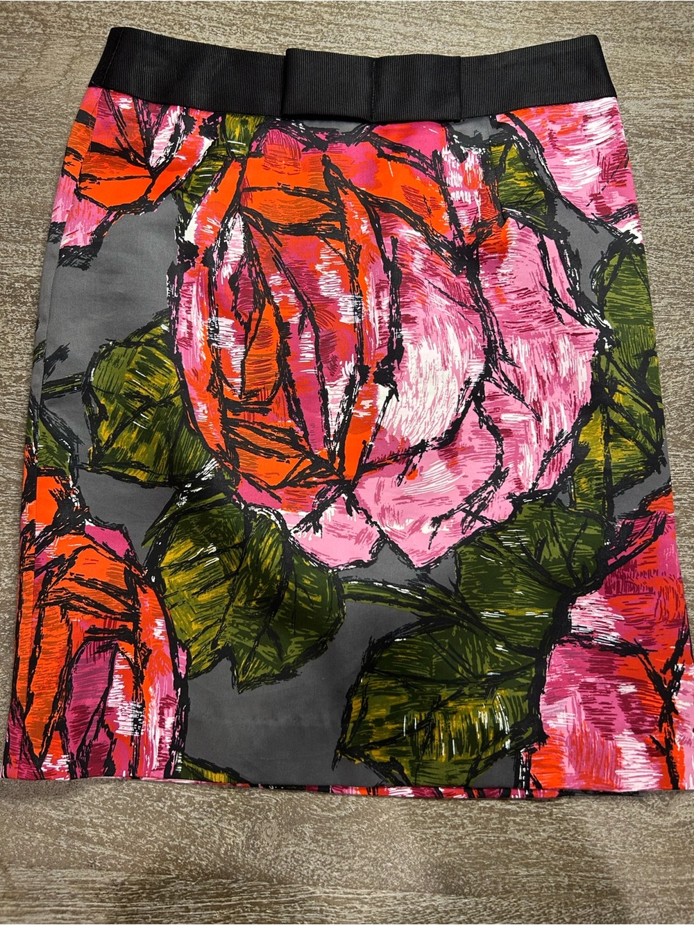 Tory Burch Pink & Orange Floral Pencil Skirt